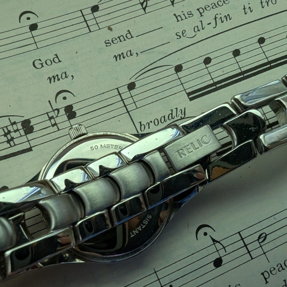 Relic Silver Watch with Crystal Accents - Picture 3 of 16